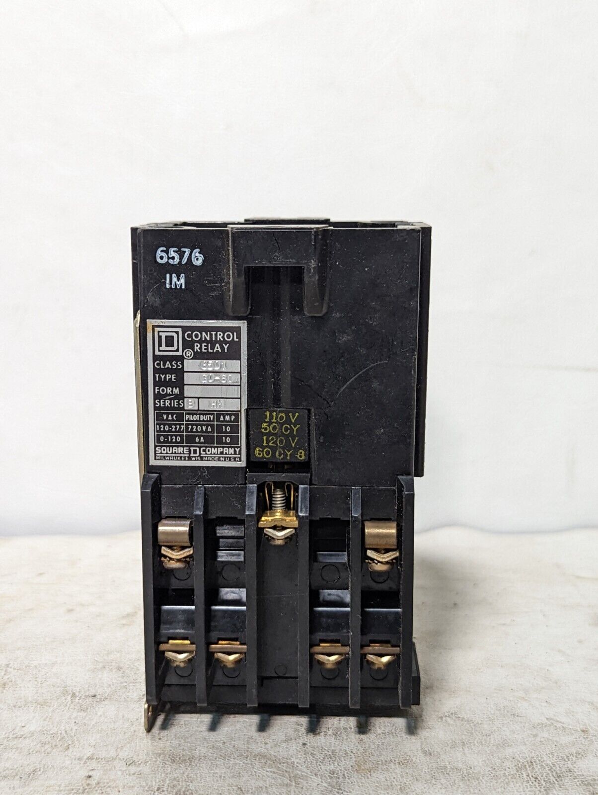 Square D 8501-G0-60 Ser. B Control Relay w/ coil 31021-400-59A or -60A, 110-120V