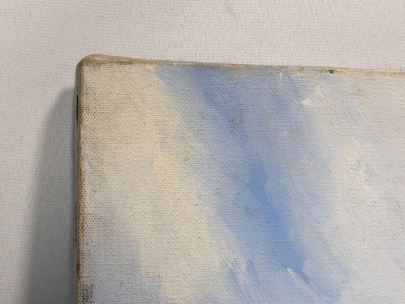 Freda Hunt bleeding pepper painting, August 1974, with abstract sky painting on