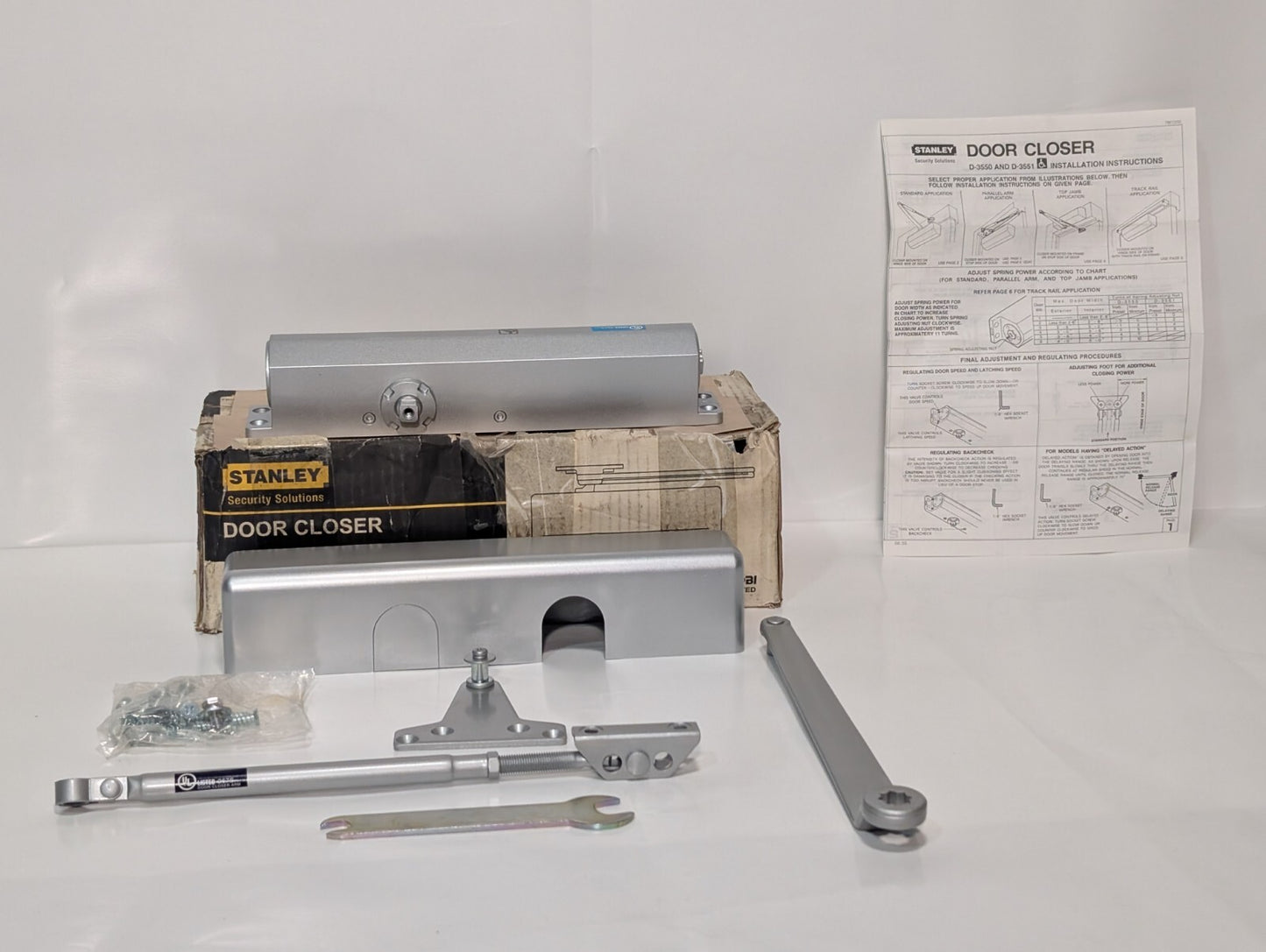 Stanley D-3551 Commercial Hardware Door Closer with Aluminum Finish DA Model