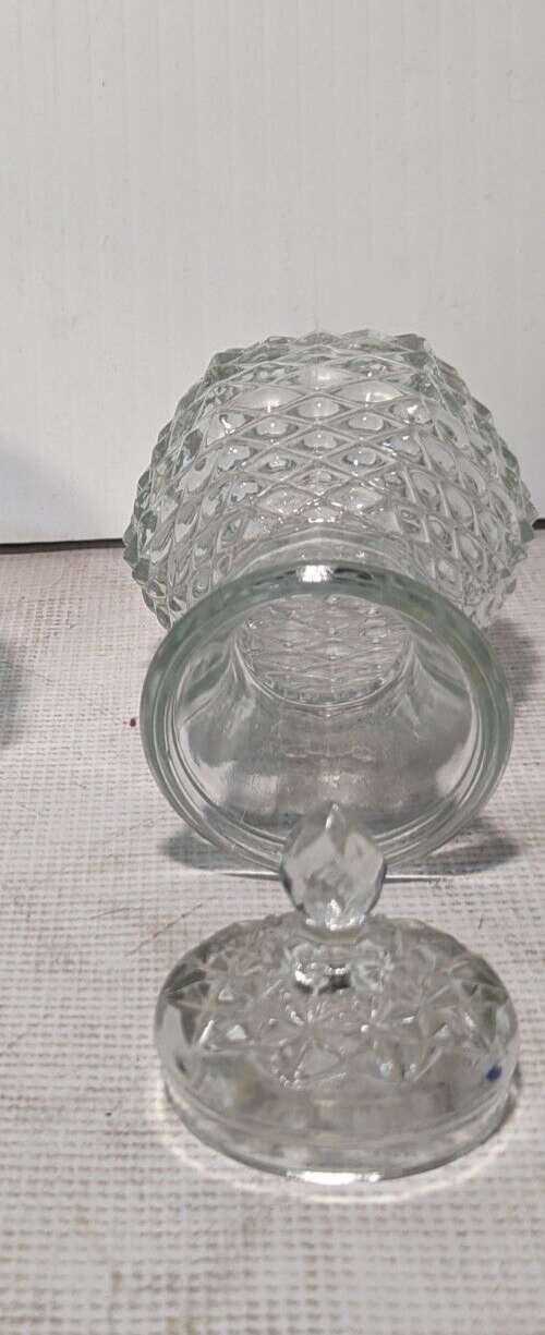 Vintage FTD 1980 Glass Pineapple Diamond Point Bulb Flower Vase - Free Shipping