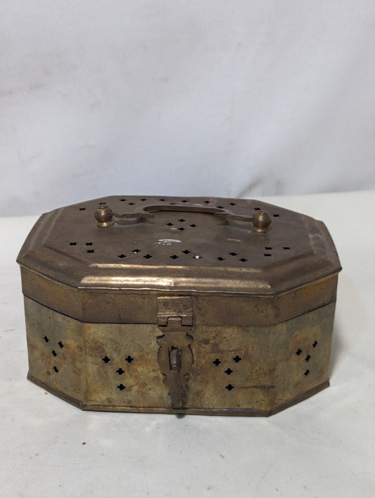Vintage Brass Cricket Box from India - Nice for Keeping Trinkets  8"L x 6.5"D