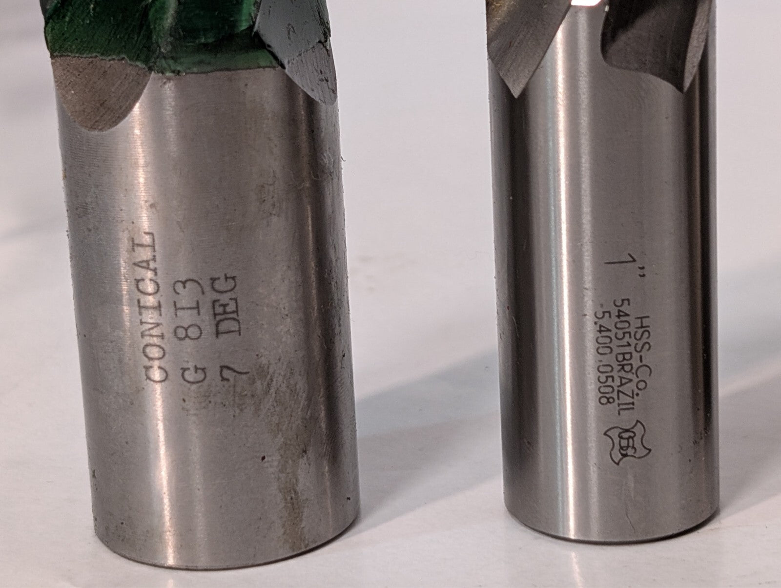 (12) End Mills and Tap, Sossner Widia Conical, See Photos for Specs.