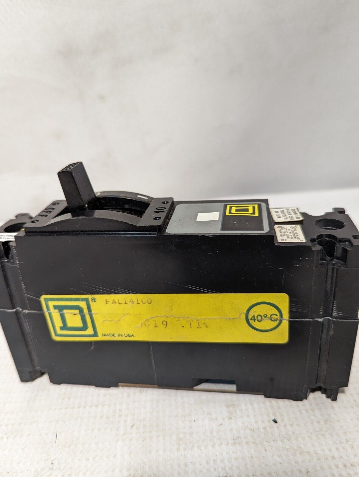 Square D FAL14100 circuit breaker, 100A, 277VAC/125VDC, 1-Pole