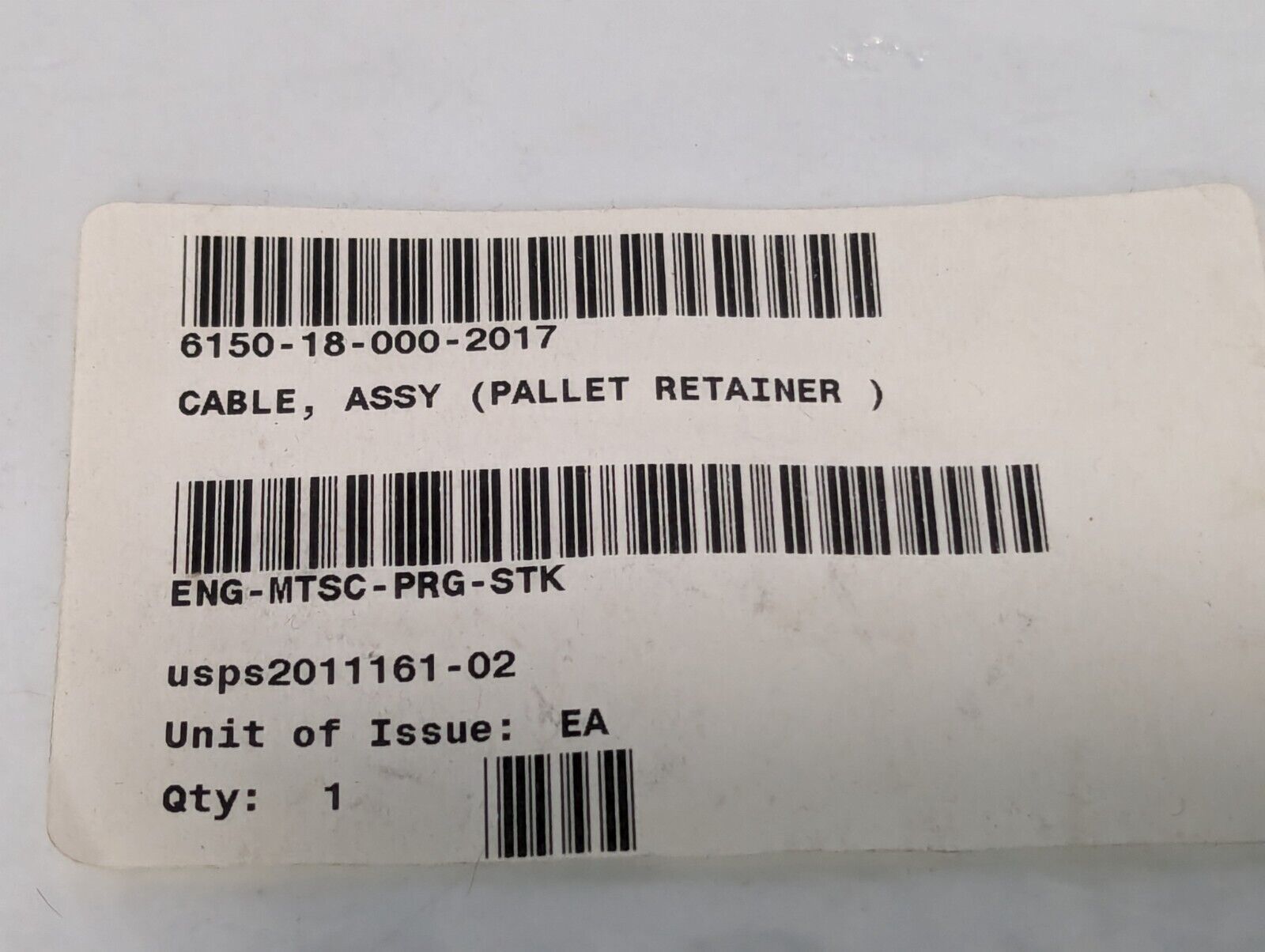 6150-18-000-2017 USPS2011161-02 Pallet Retainer Cable - Free Shipping