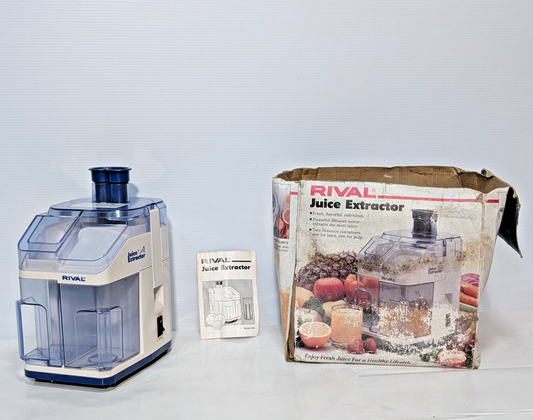 Vintage Rival Juice Extractor 965 Juicer Healthy Drinks, 300W Motor, (2) 24oz