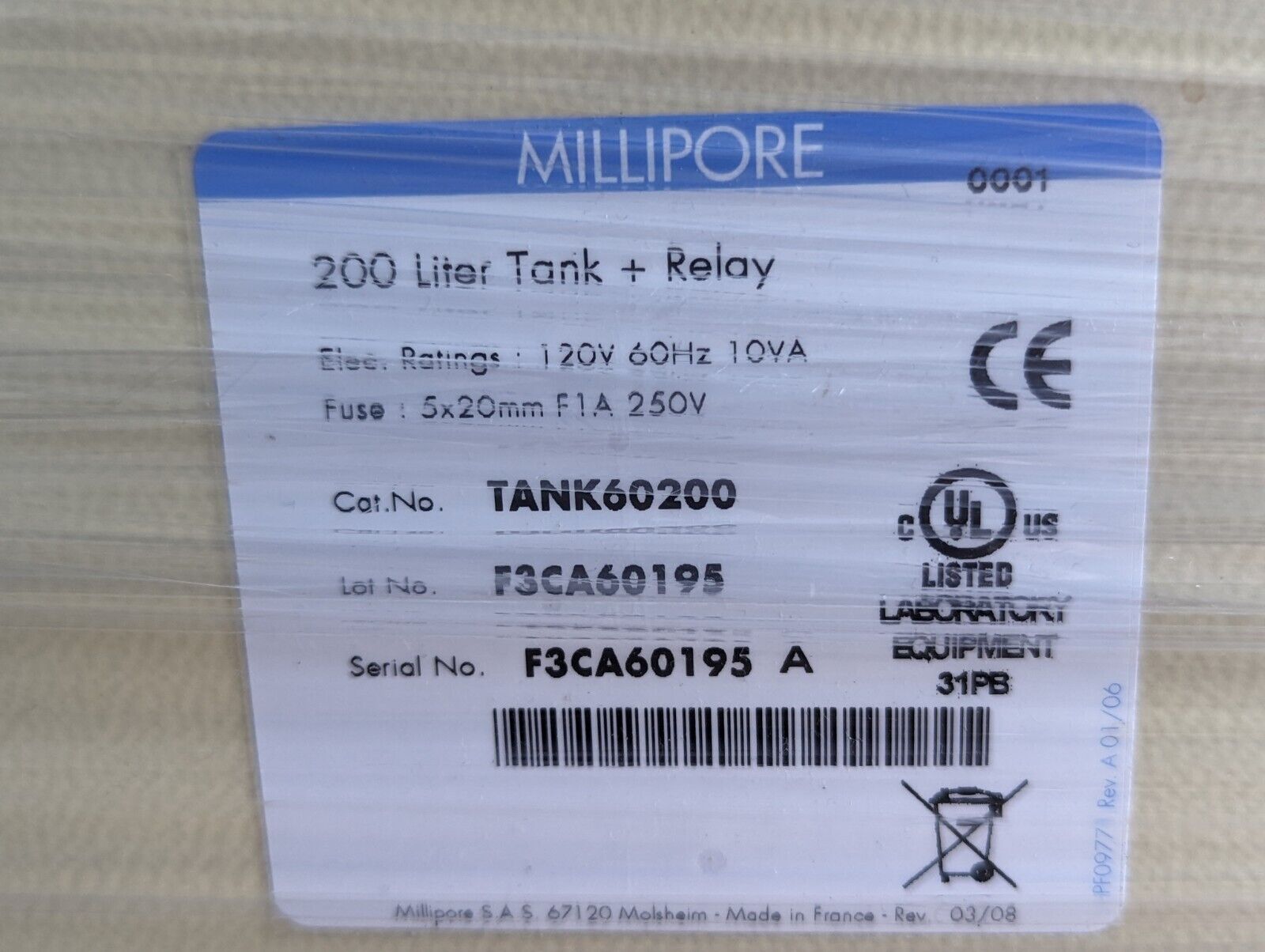 Millipore ZSNACDP01, Elix 70 - CAPA II ZLXS60070 water purification system