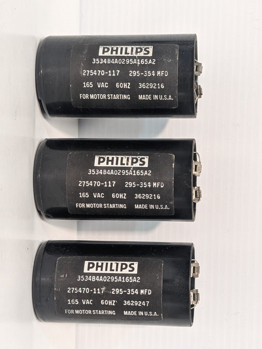 (3) Philips 275470-117 295-354 MFD Motor Start Capacitor 3534B4A0295A165A2