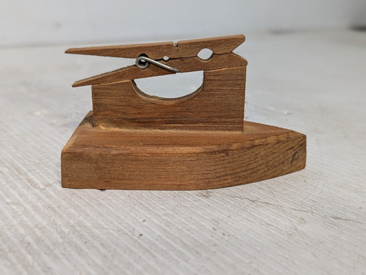 Vintage Wood Paper Clip Desk Top Accessory as pictured - Free Shipping