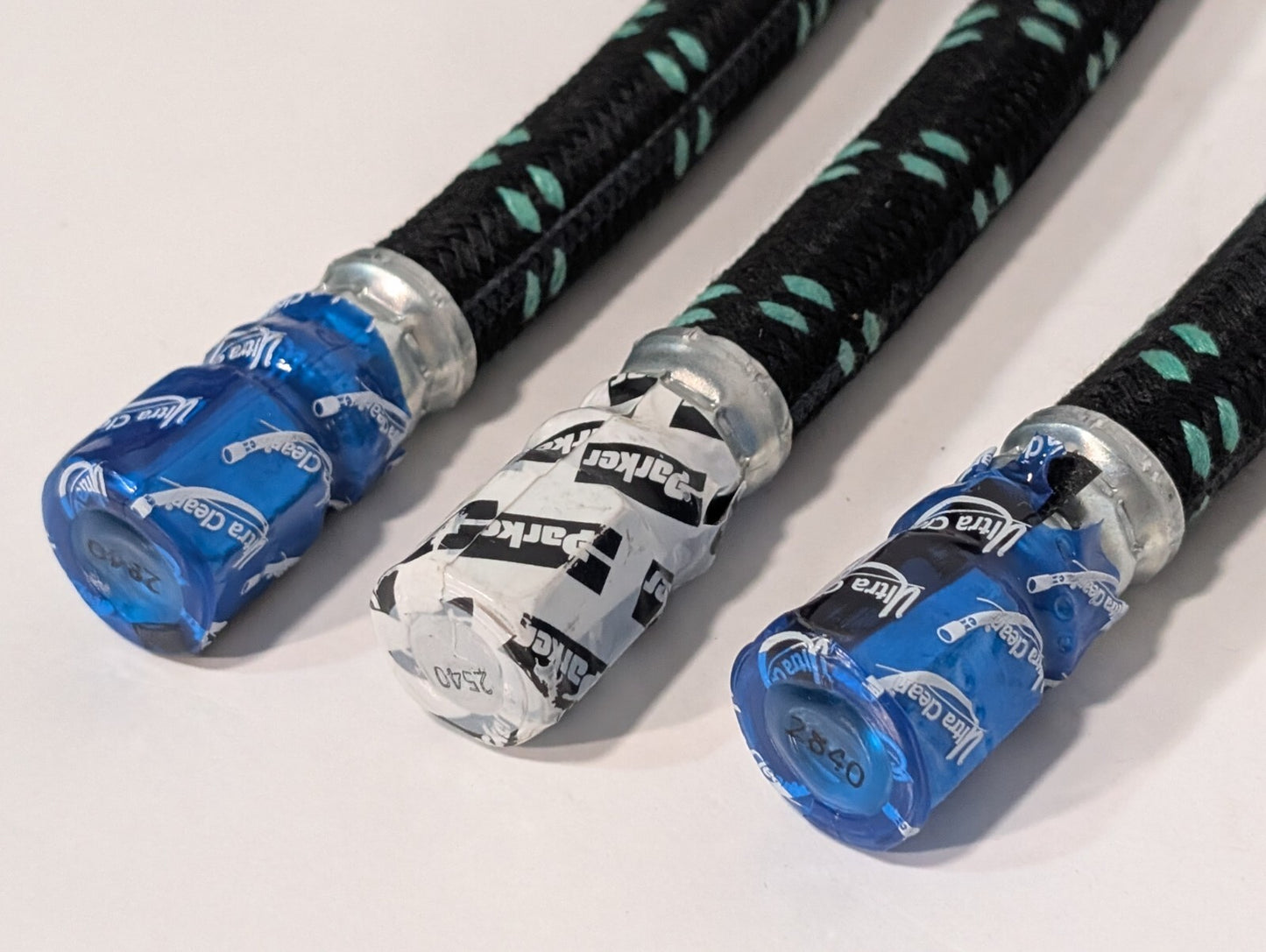 (4) Parker, Sullair, Ultra Clean 249608-019 Freightliner Fuel Line Braided Hoses