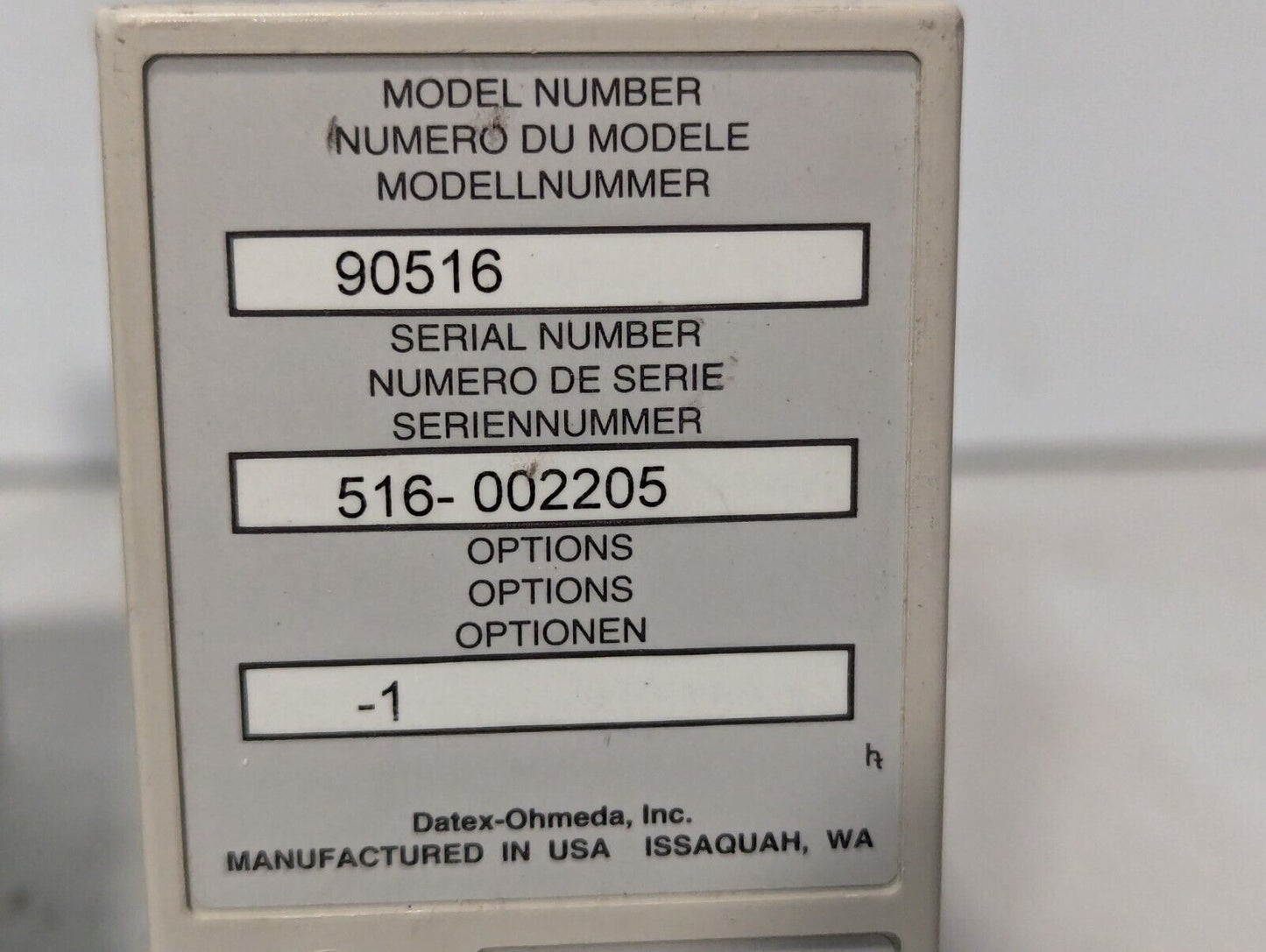 SpaceLabs 90516 Capnograph CO2 Gas Module - Free Shipping