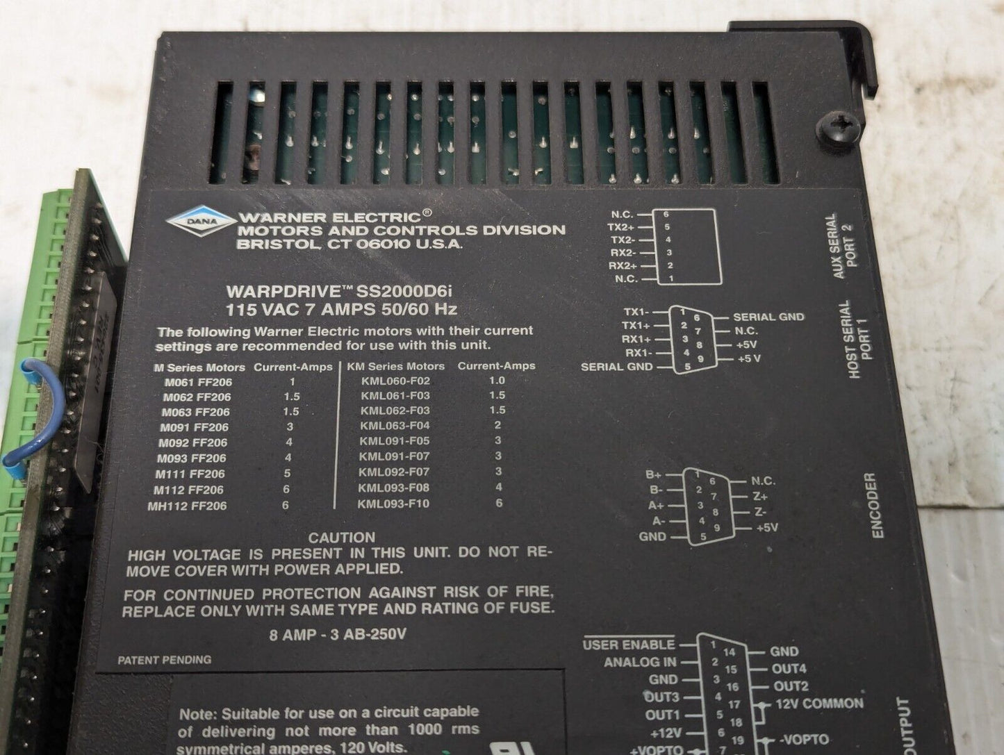 Warner/Superior Electric SS2000D6i Warpdrive Programmable Step Motor Controller