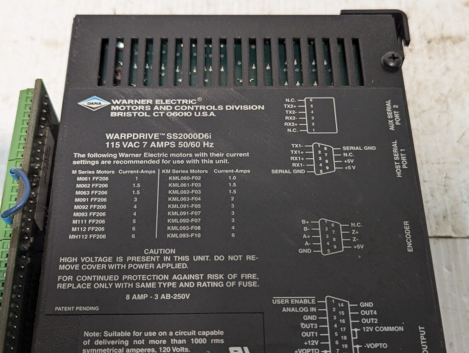 Warner/Superior Electric SS2000D6i Warpdrive Programmable Step Motor Controller