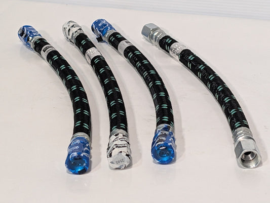 (4) Parker, Sullair, Ultra Clean 249608-019 Freightliner Fuel Line Braided Hoses