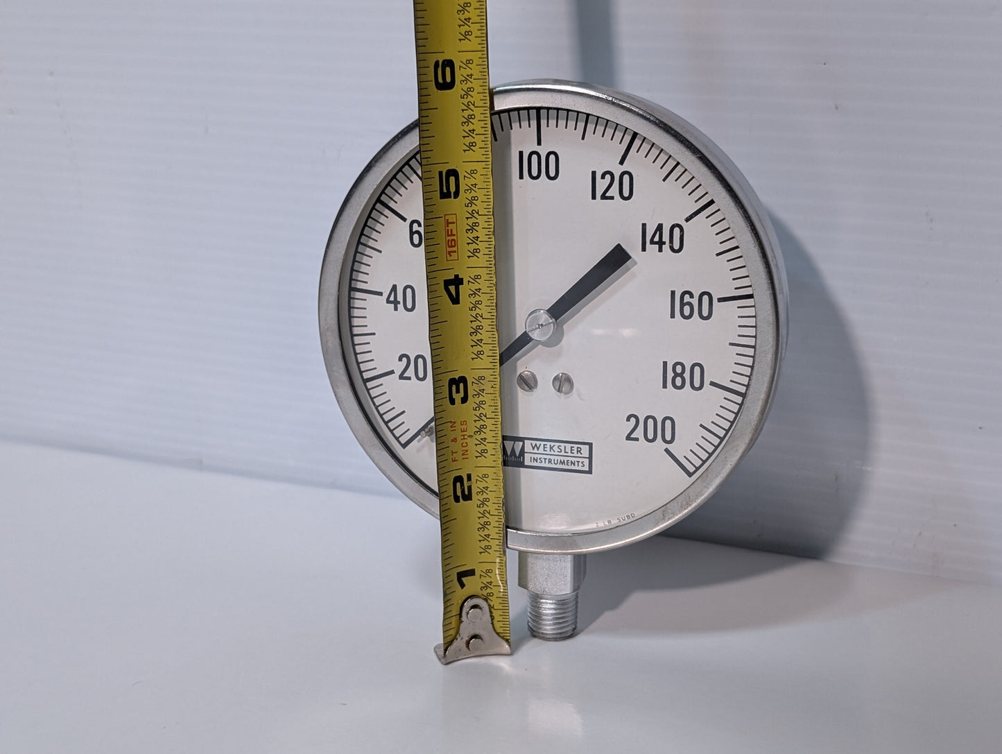 Weksler Instruments 45-0/200, 2Lb SUBD Industrial Pressure Gauge, Made in Israel