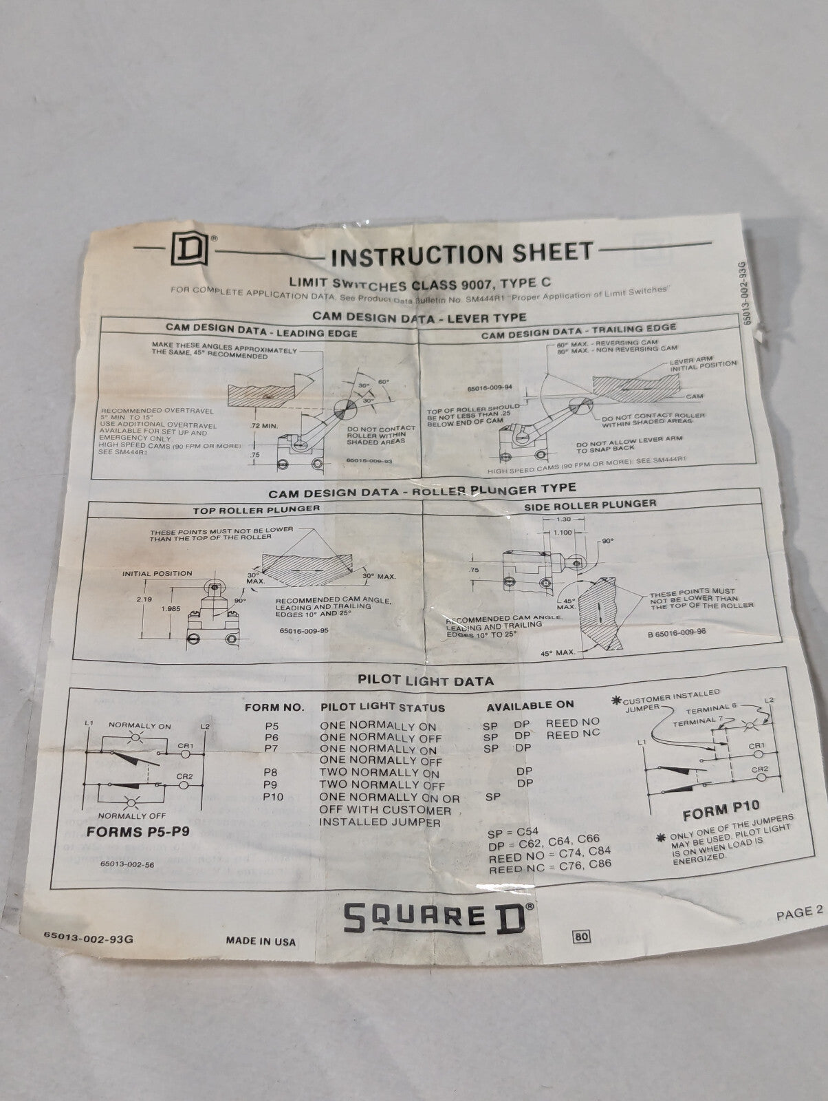 Square D 9007-C68T10 Mechanical Turret Head Position Switch, 10° Pre-travel Arm