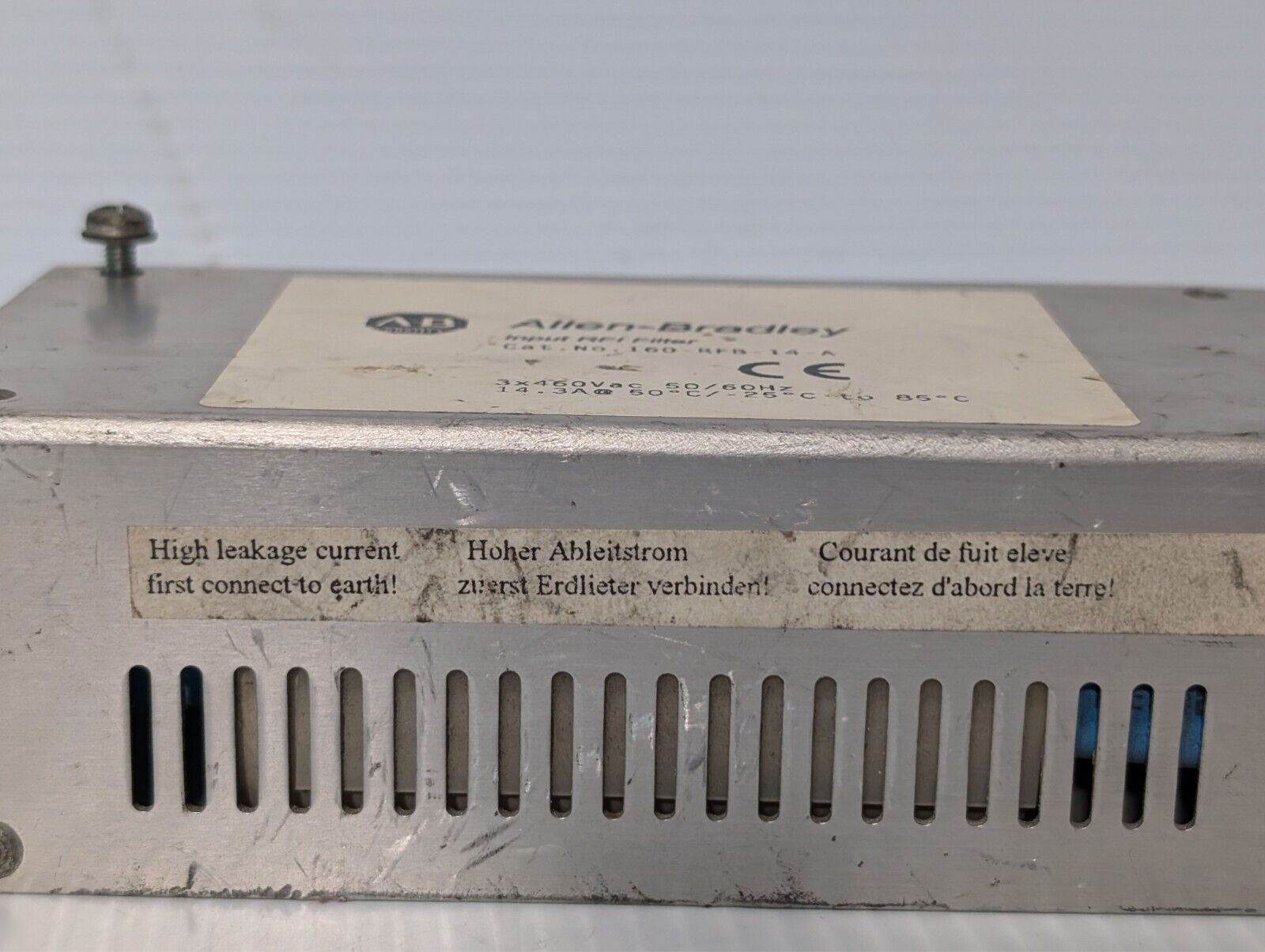 Allen Bradley 160-RFB-14-A Input RFI filter 3x460VAC, 50/60Hz, as shown