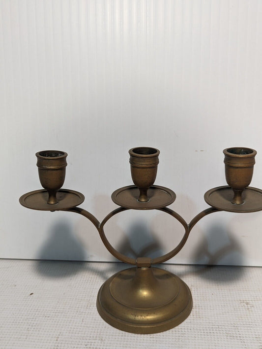 Vintage Heavy Lacquered Solid Brass Candelabra Sophisticated MCM - Free Shipping