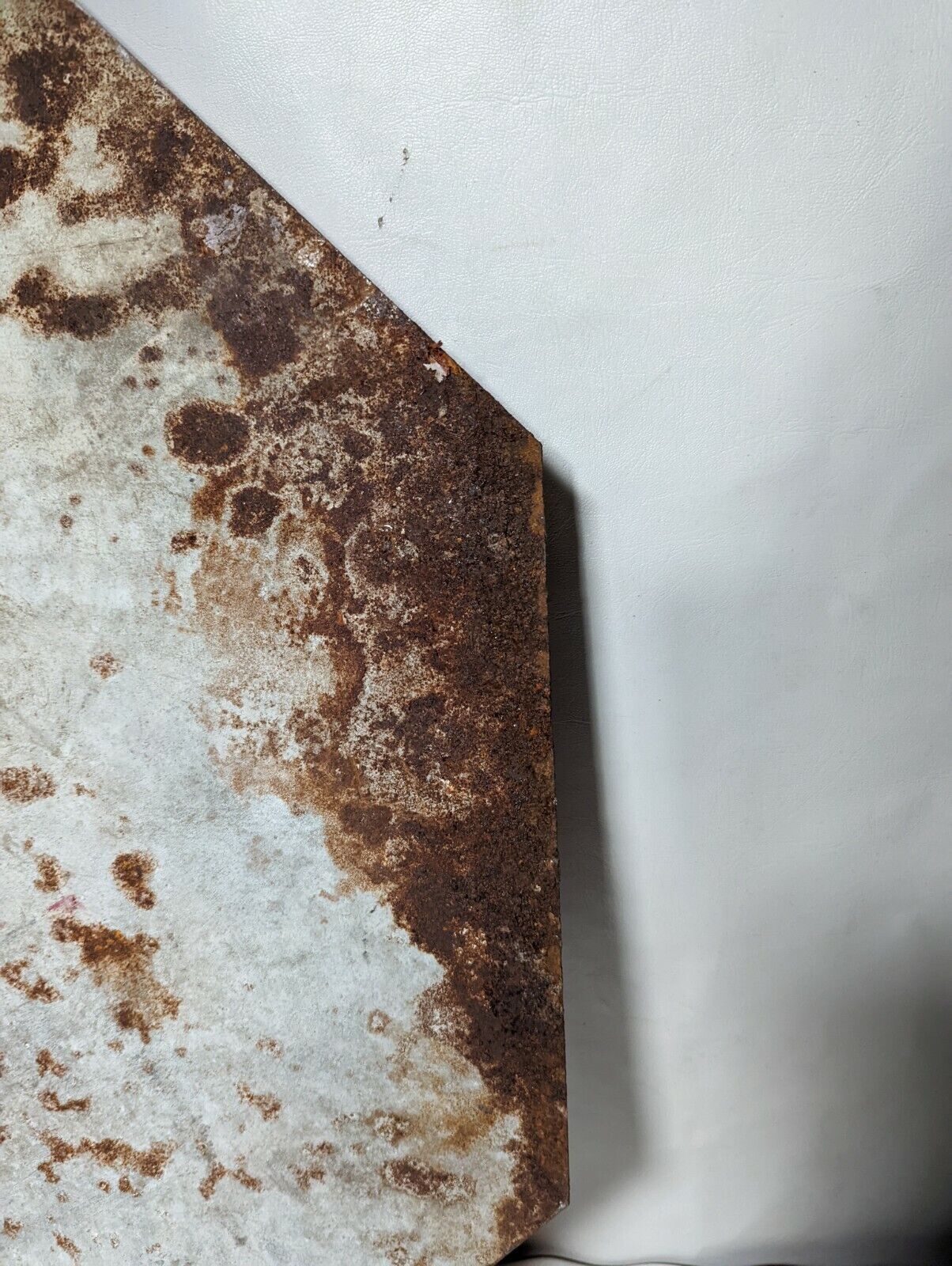Decommissioned Stop sign, red and white, rusty - Free Shipping