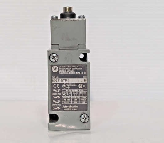 Allen Bradley 802T-BTP1 Oil Tight Limit Switch, Series H, Made in USA