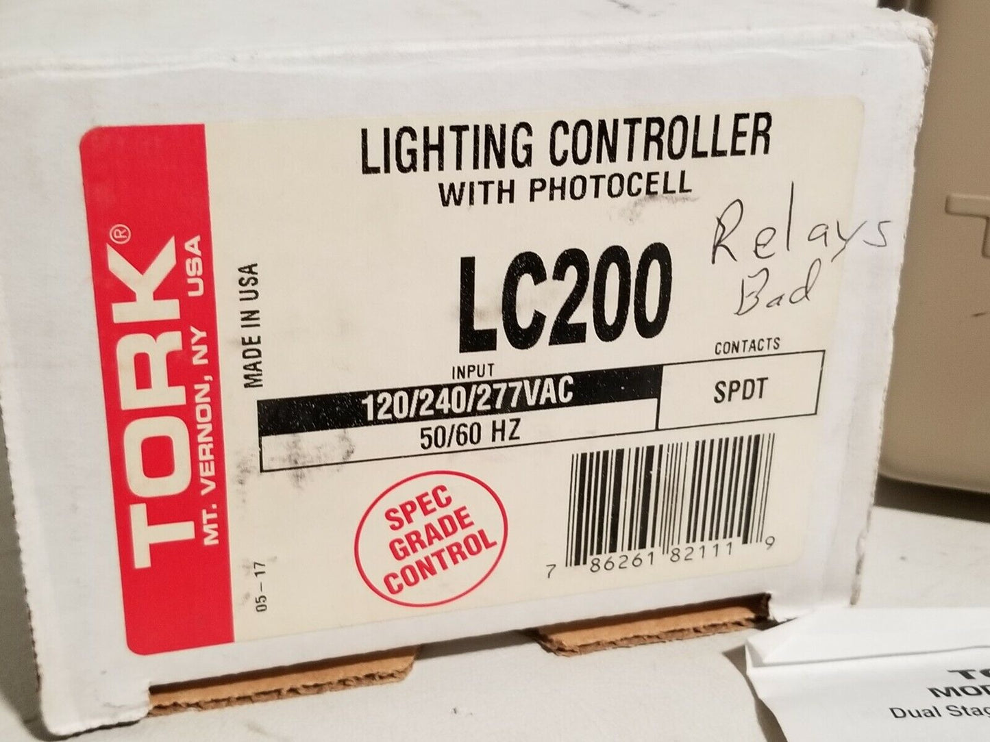 Tork LC200 Dual Stage Lighting Controller w/EPC1 photocell, BAD RELAYS-Free Ship