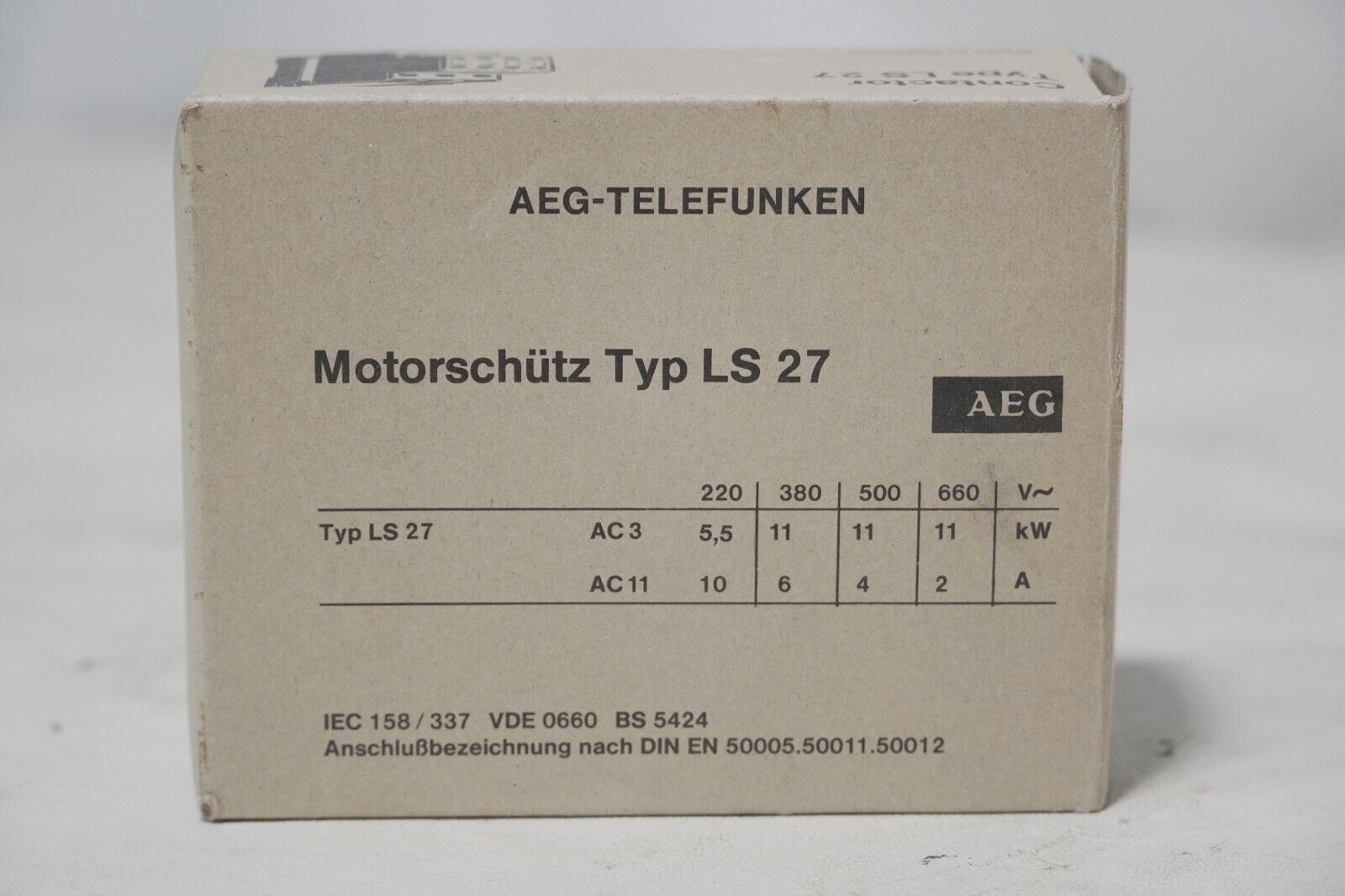 AEG Type LS 27 3-Pole Contactor, 600VAC 40A, LS27.22, LS27