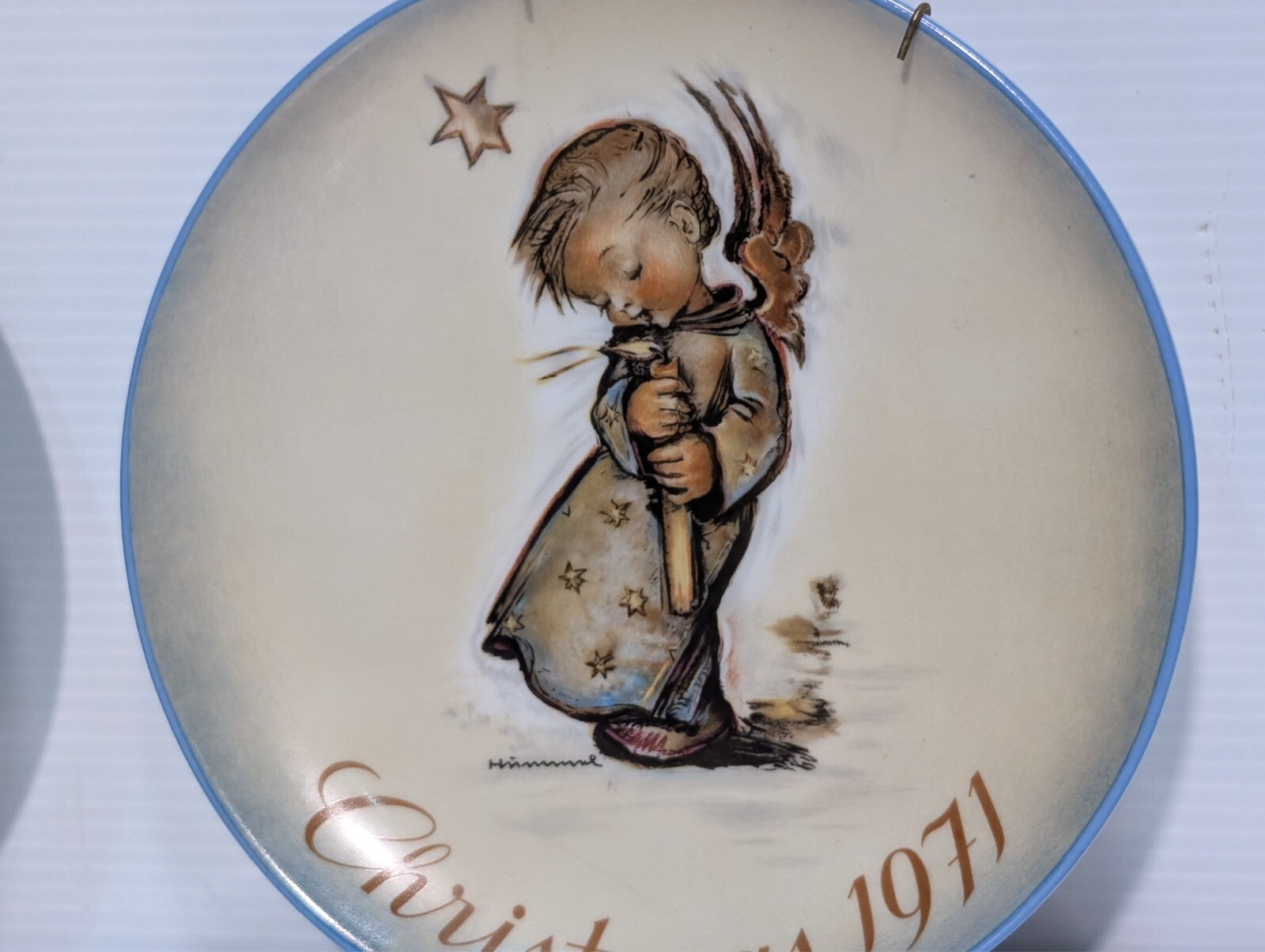 (2) Bertha Hummel Christmas Plate 1971 1972 Heavenly Angel Children