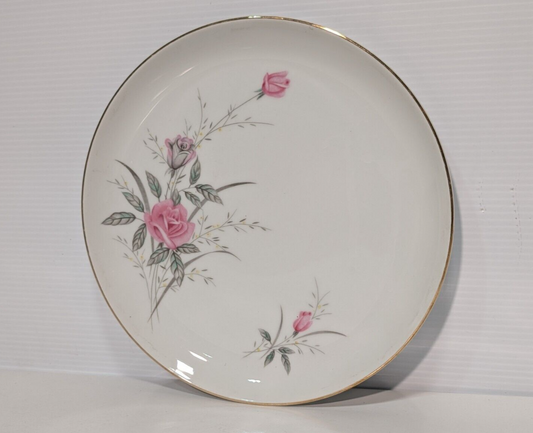 Vintage Golden Rose Fine China of Japan 10.25" Pink Rose Gold Trim Dinner Plate