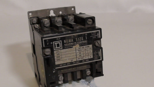 Square D 8536-SC03-S-A NEMA sz 1, Motor Starter 110-550VAC, 2-10HP