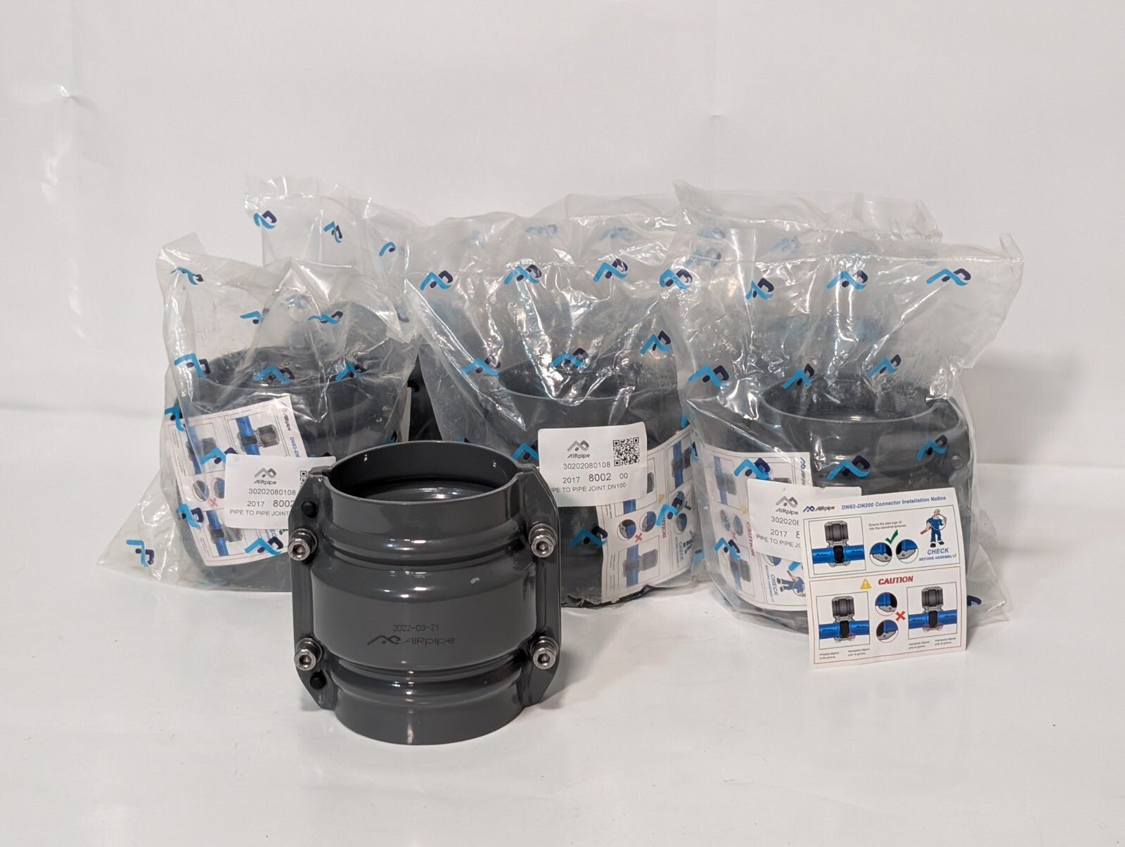 [1] Airpipe 4" Pipe to Pipe Joint DN100 Aluminum 30202080108