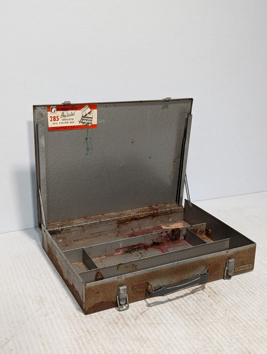 Vintage Grumbacher Artist Metal Travel Case for Oil Color Set - Free Shipping