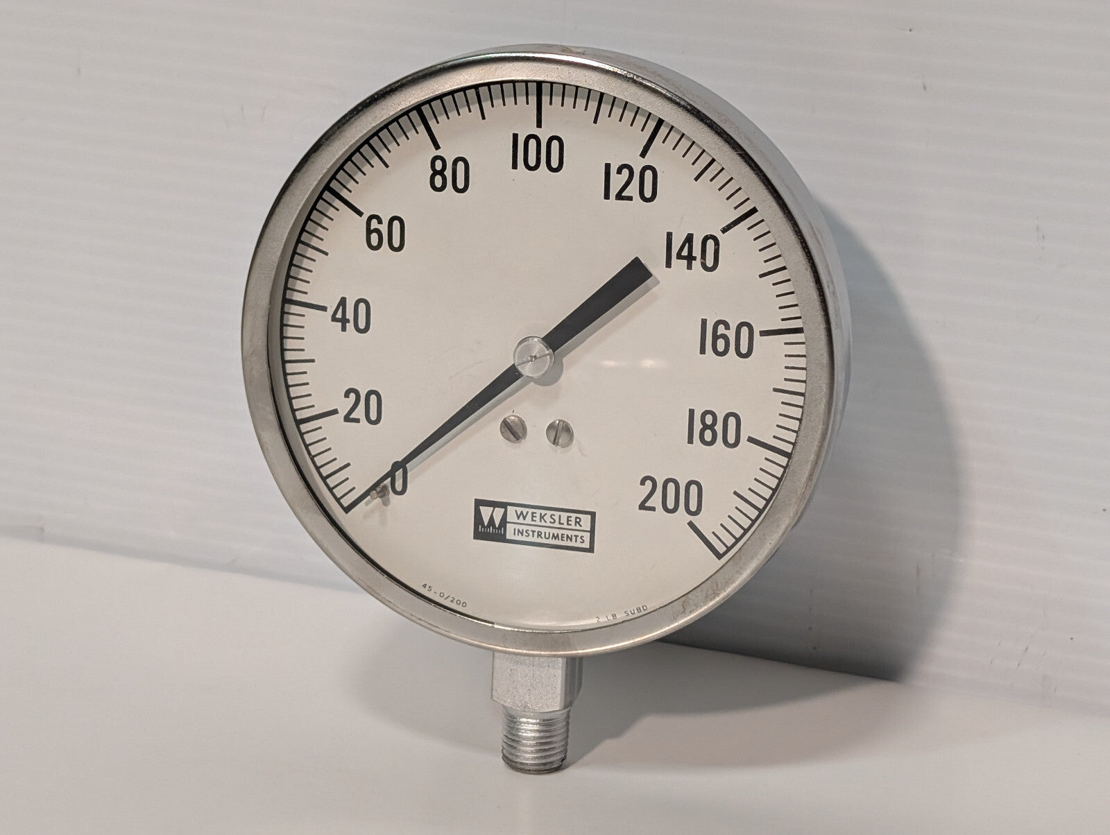 Weksler Instruments 45-0/200, 2Lb SUBD Industrial Pressure Gauge, Made in Israel