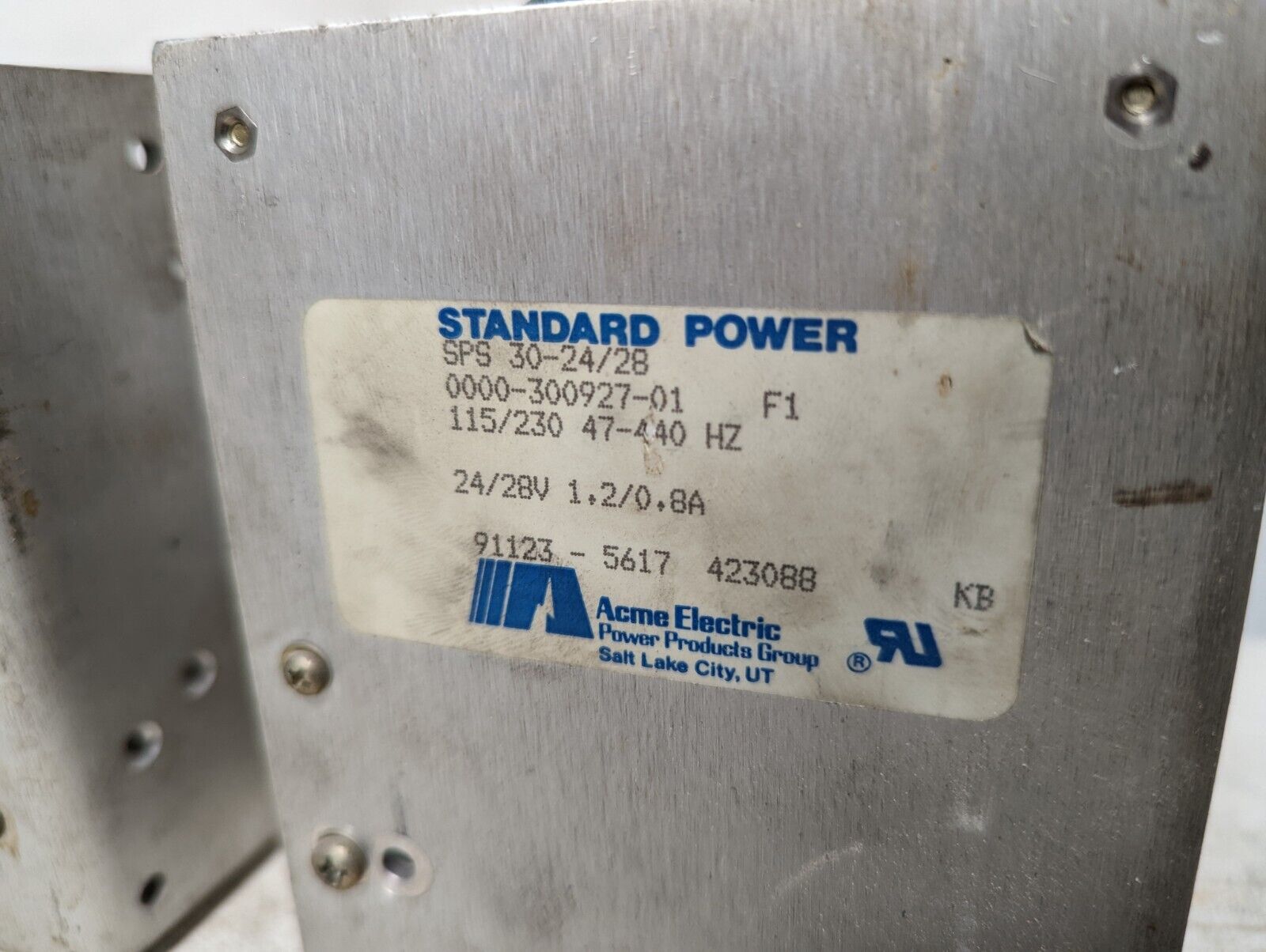 Acme Electric SPS 30-24/28 0000-300927-01 power supply, output 24/28V@1.2/0.8A