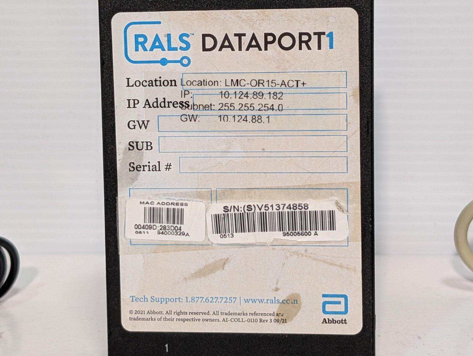 Abbott RALS Dataport 1 POCT Device Server, Ethernet, Power Adapter, Peripherals