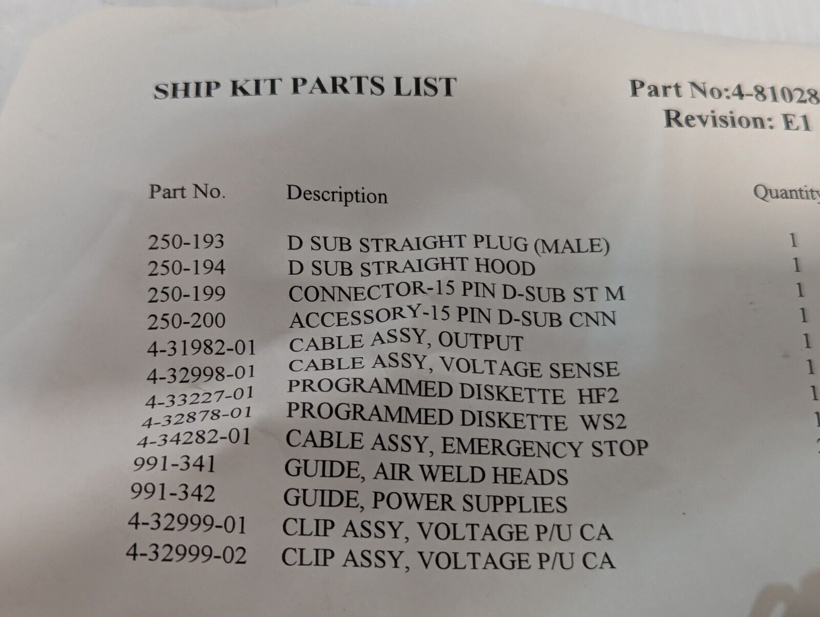 Unitek Miyachi Accessories and Cables, See Photo for PNs - Free Shipping+Returns
