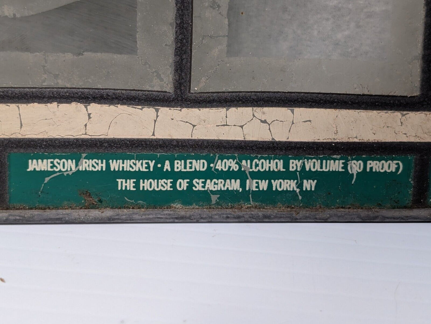 Vintage Jameson Irish Whiskey Faux Stained Glass Hanging Bar Sign