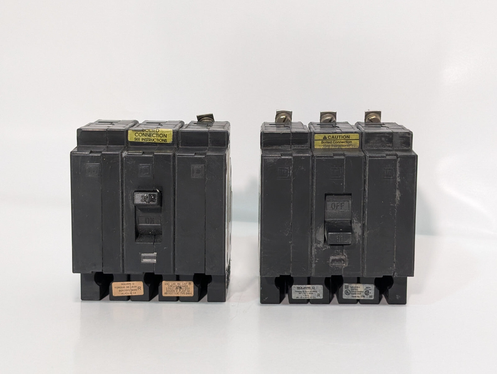 Square D EHB34030 Series 2 Circuit Breaker, 3-Pole, 30A, Bolt-On, Made in USA