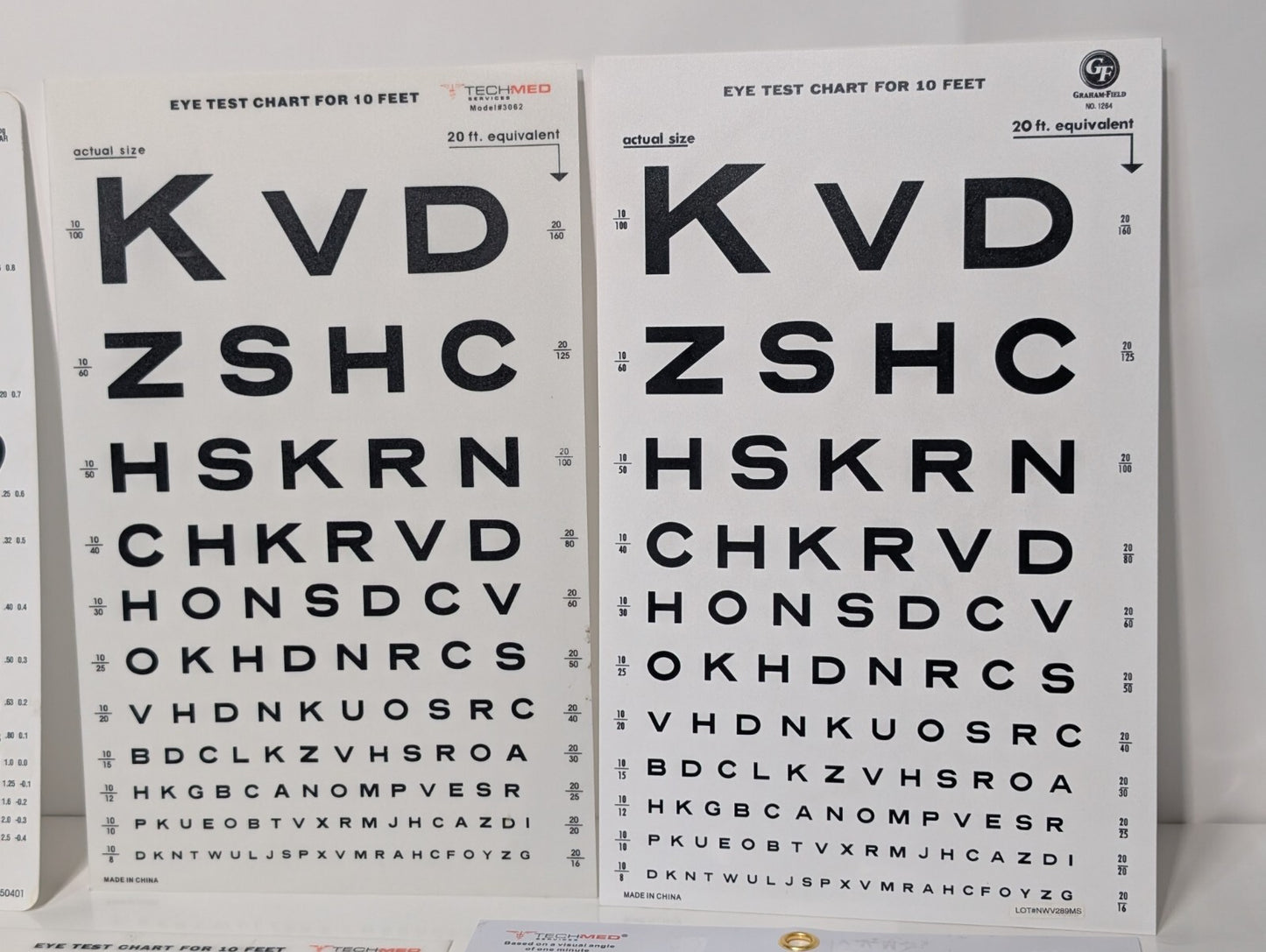 [10] Eye Test Vision Poster Chart Assorted Standard Letters Shapes Symbols Child
