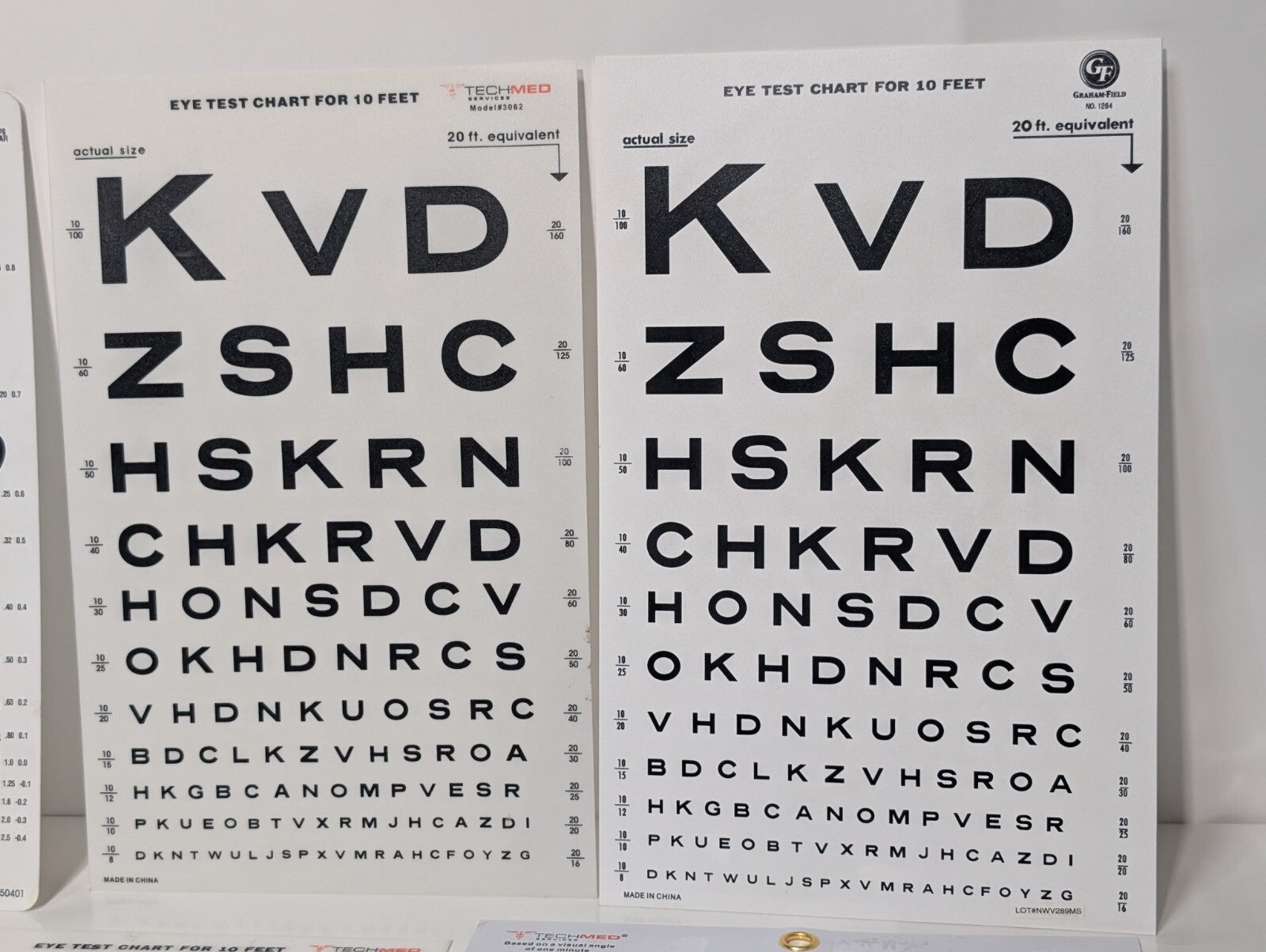 [10] Eye Test Vision Poster Chart Assorted Standard Letters Shapes Symbols Child