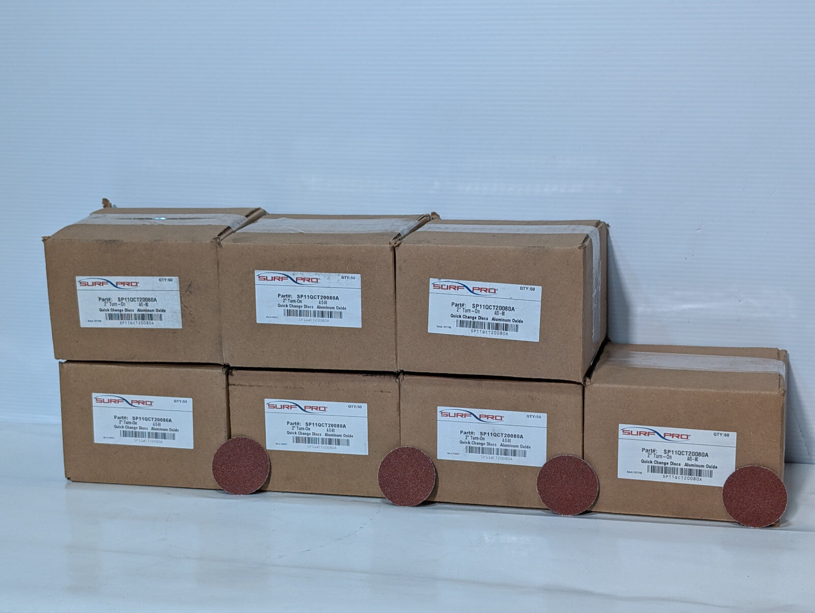Surf Pro SP11QCT20080A Quick Change Discs, 2" Turn-On, Aluminum Oxide, 50 Ct Box
