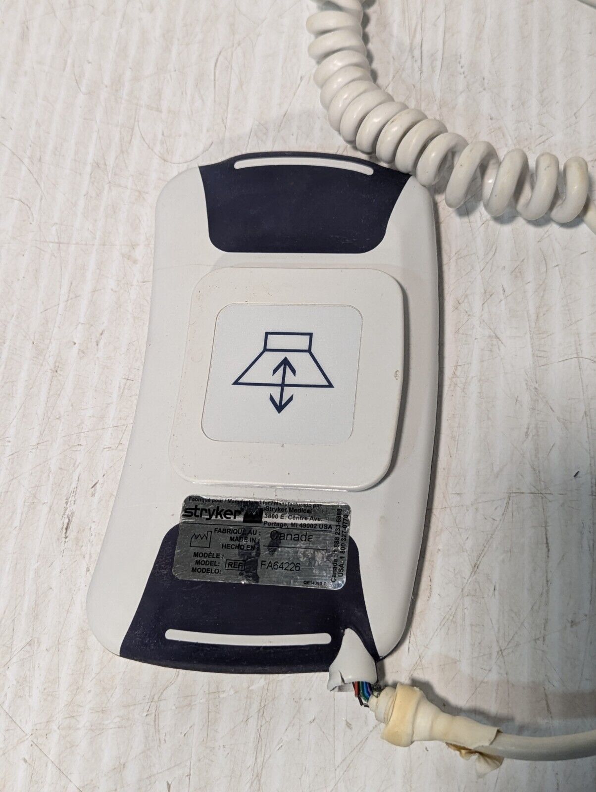 Stryker FA64226 Patient Control Pendant For Hospital Bed - For Parts