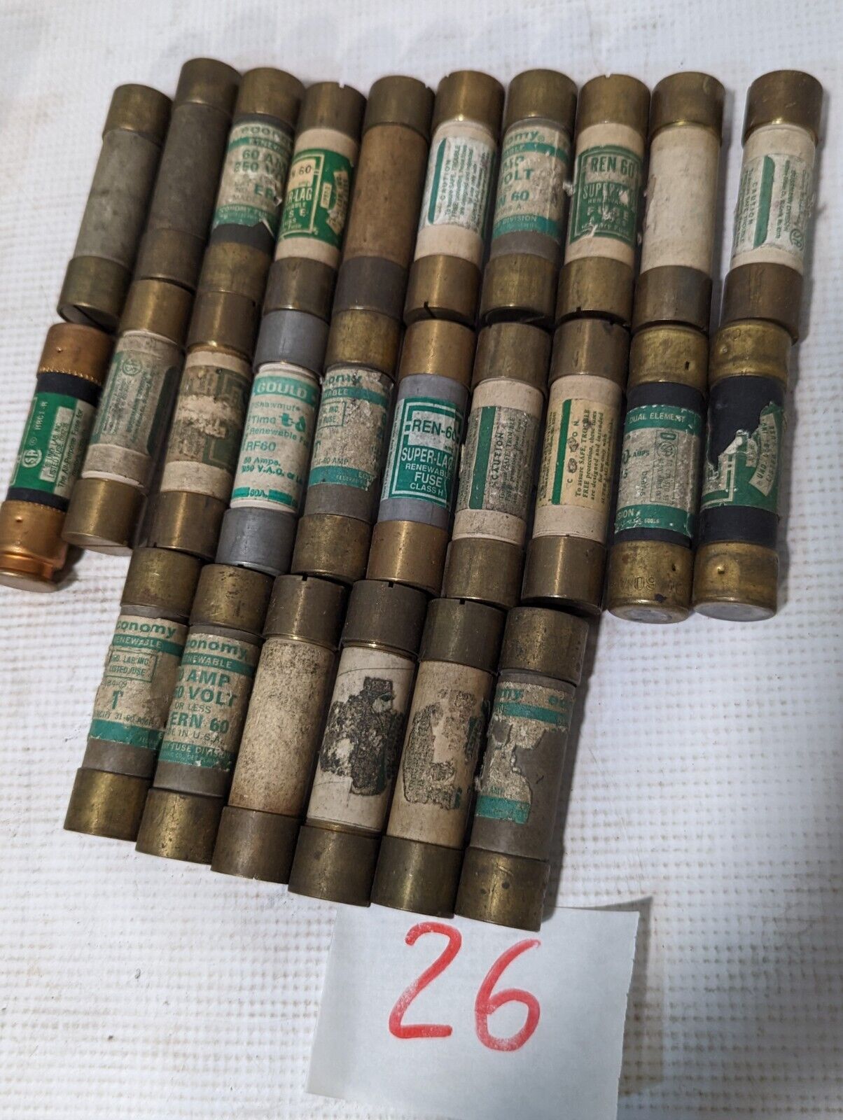 Large lot of Bussmann renewable fuses and links as pictured, REN3, REN30, REN60