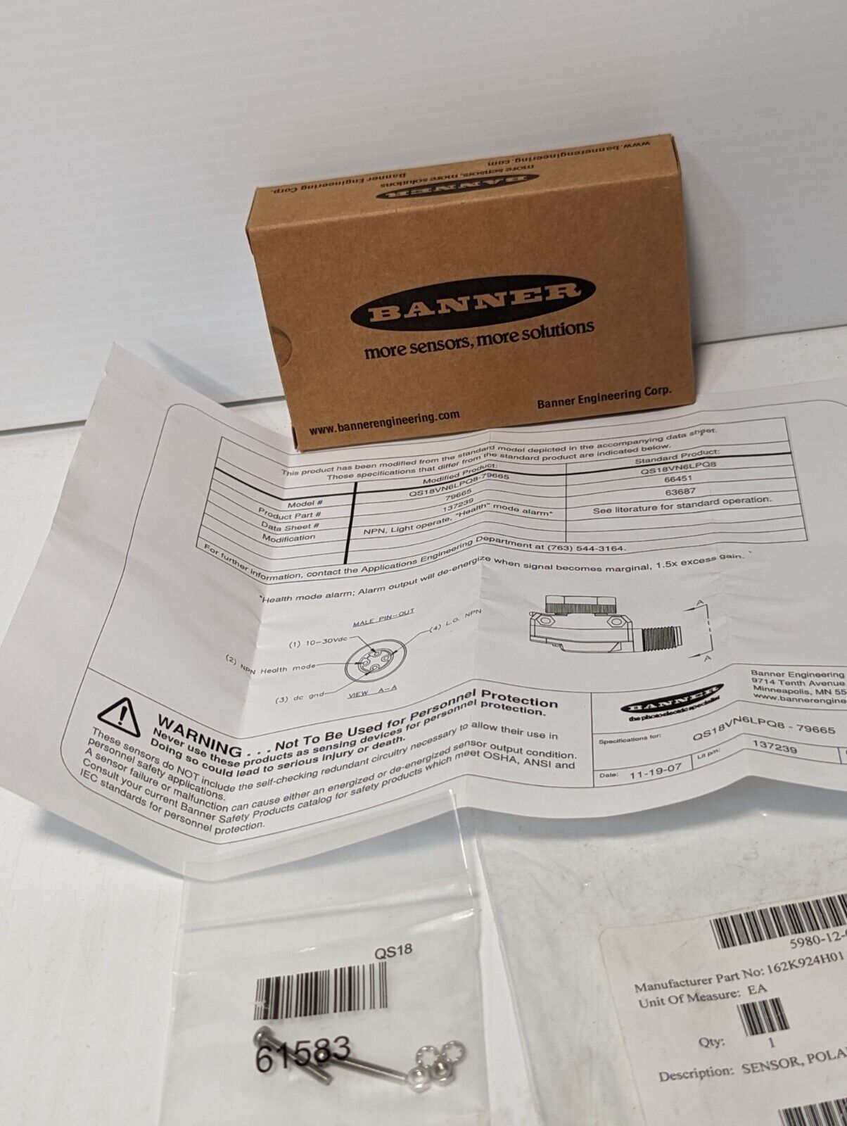 Banner High Performance Long-Range Sensor QS18VN6LPQ8-79665  - Free Shipping