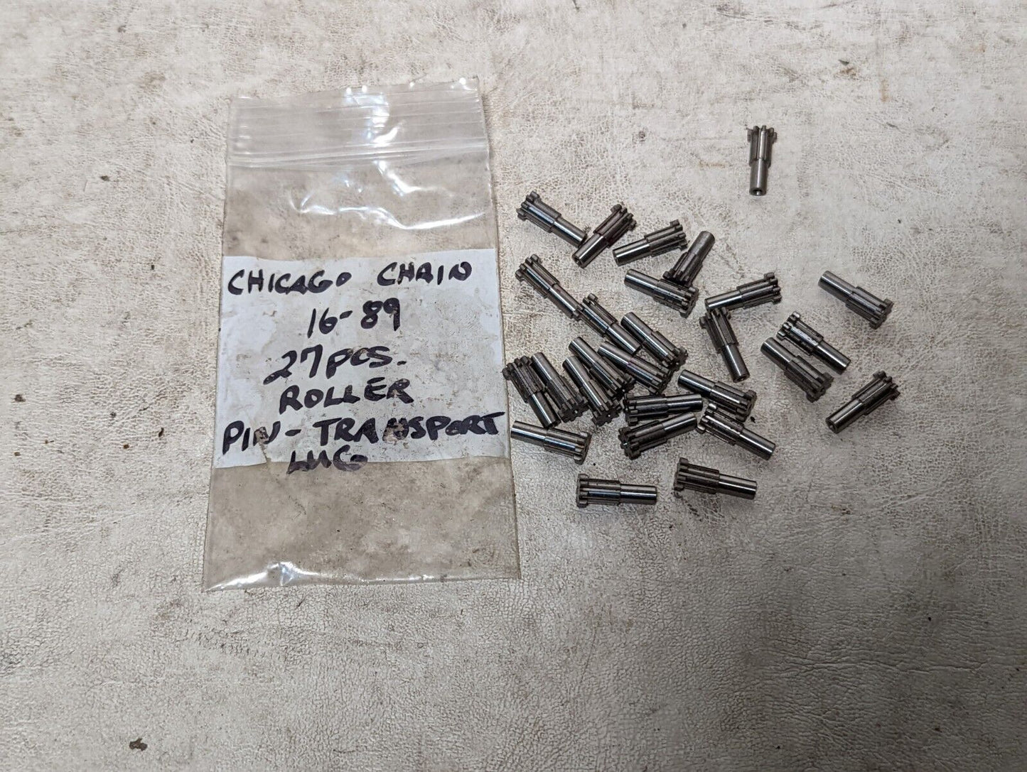 Lot of Chicago Chain parts: 60-827 shaft x7, 3H465-416-G x2, more as pictured