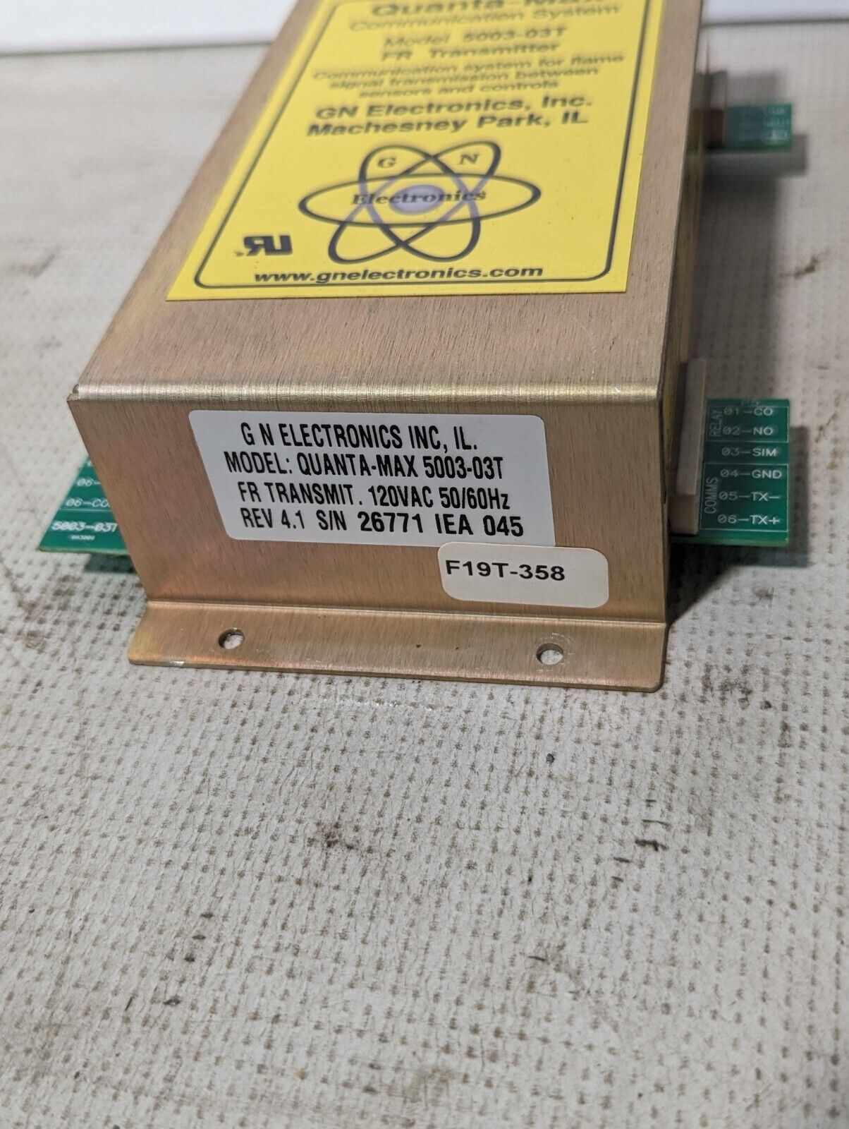 GN Electronics Quanta-Max 5003-03T FR Transmitter Communication Sys - Parts Only