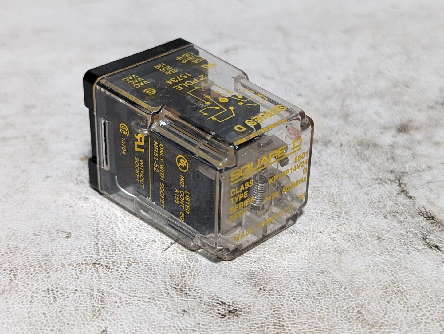 Square D KP12P14V24 general purpose relay, contacts DPDT 10A, coil 240VAC, 50/60