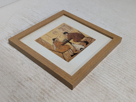 Vintage Beautiful Unique Cafe Print with Dog. Comes With Frame -Free Shipping