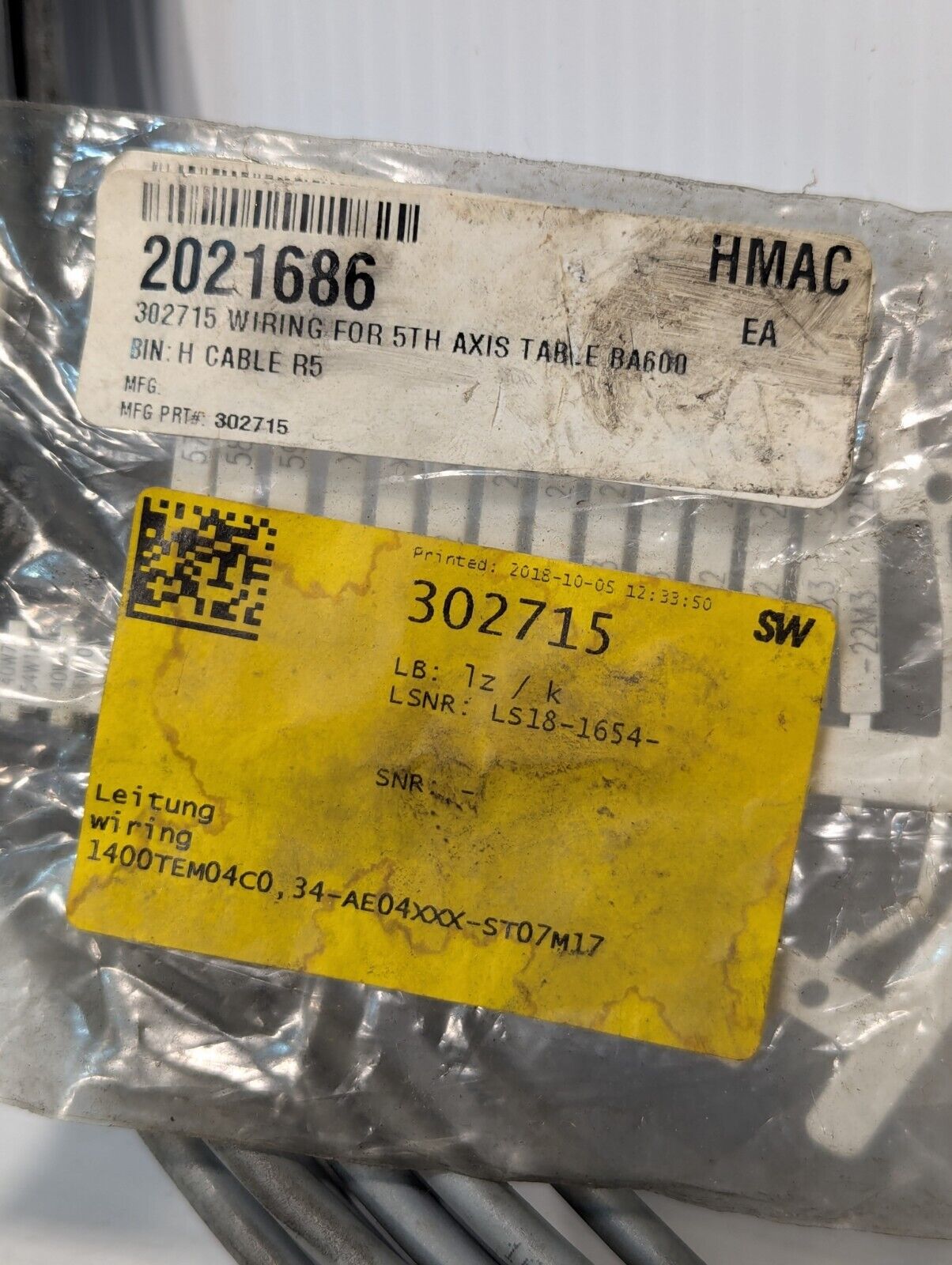 Lot of 2 Lapp Kabel Specialty Wiring for SW BA600 Machining Center - Free Ship