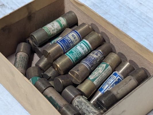 2 Boxes of Buss Ren Fuses, Assorted, Ren-60, Ren-10, Ren-3, Super-Lag Renewable
