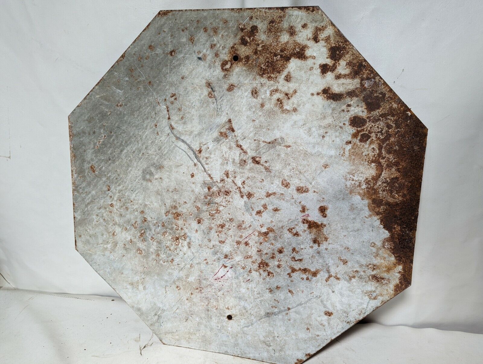 Decommissioned Stop sign, red and white, rusty - Free Shipping