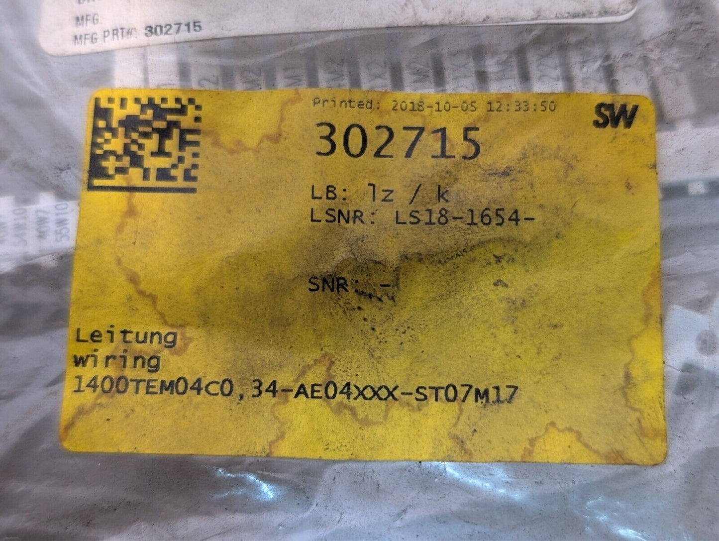 SW 302715 Wiring for 5th Axis Table BA600 BA322 CNC Horizontal Machining Center